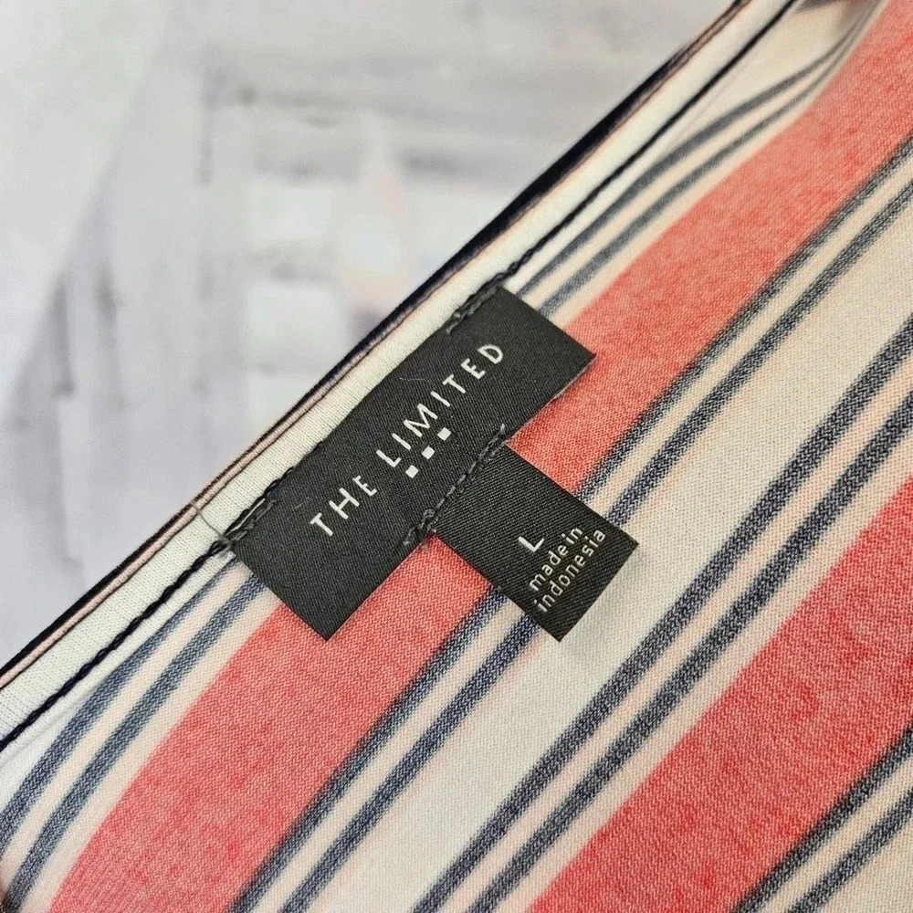 The Limited Size Large Orange and White Stripe Sleeveless Tank Shirt - Picture 7 of 9